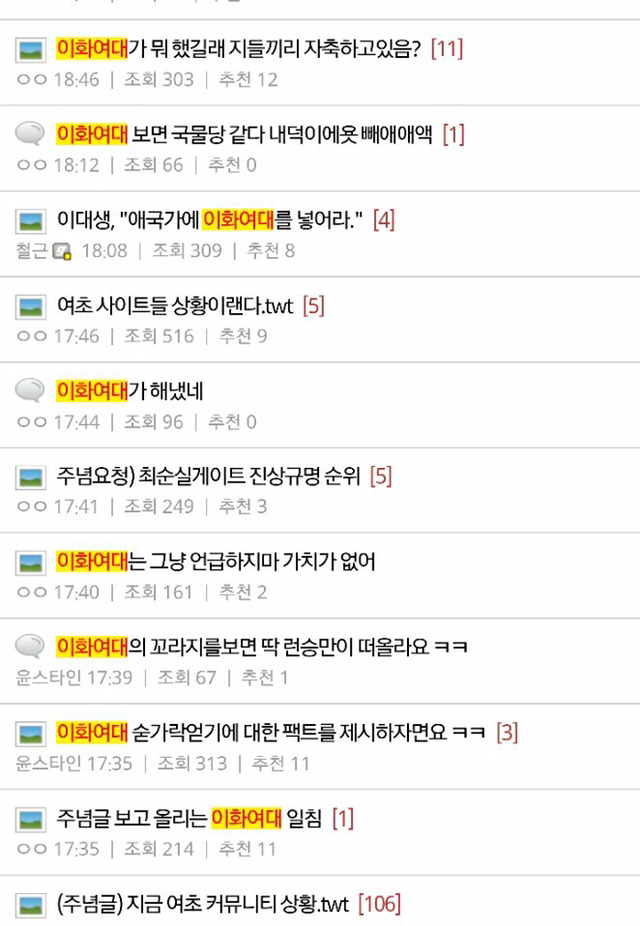 여초에서 이화여대 찬양하는게 아니꼬운 주갤.jpg | 인스티즈