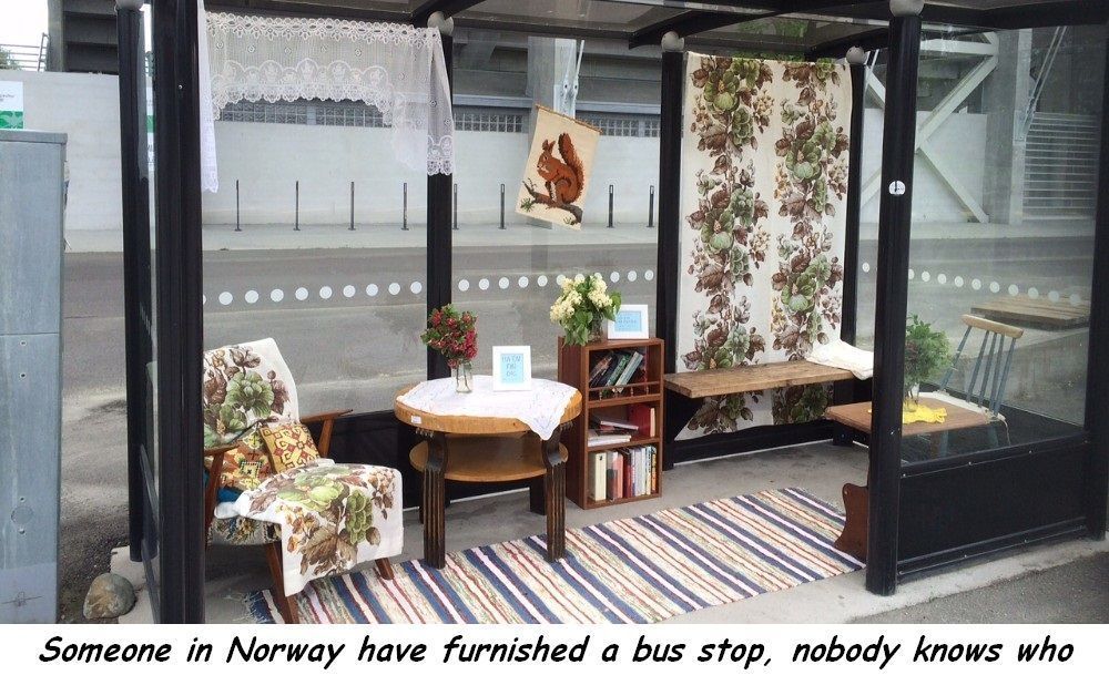 어느 친절한 마을주민이 꾸민 버스정류장 | 인스티즈