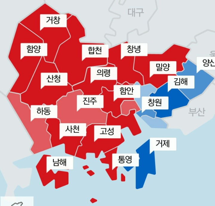 현재 경남 개표 상황 ㄷㄷ | 인스티즈