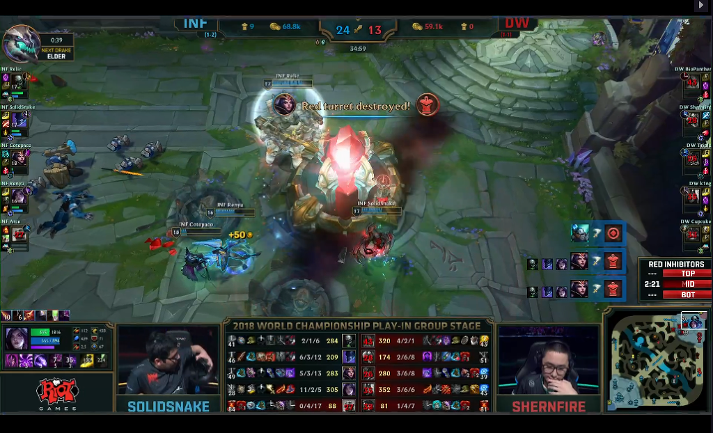 [LOL] 2018 롤드컵 플레이-인 스테이지 / 대회 나흘째 제 4경기, INF(북라틴) vs DW(호주) - 경기결과 | 인스티즈
