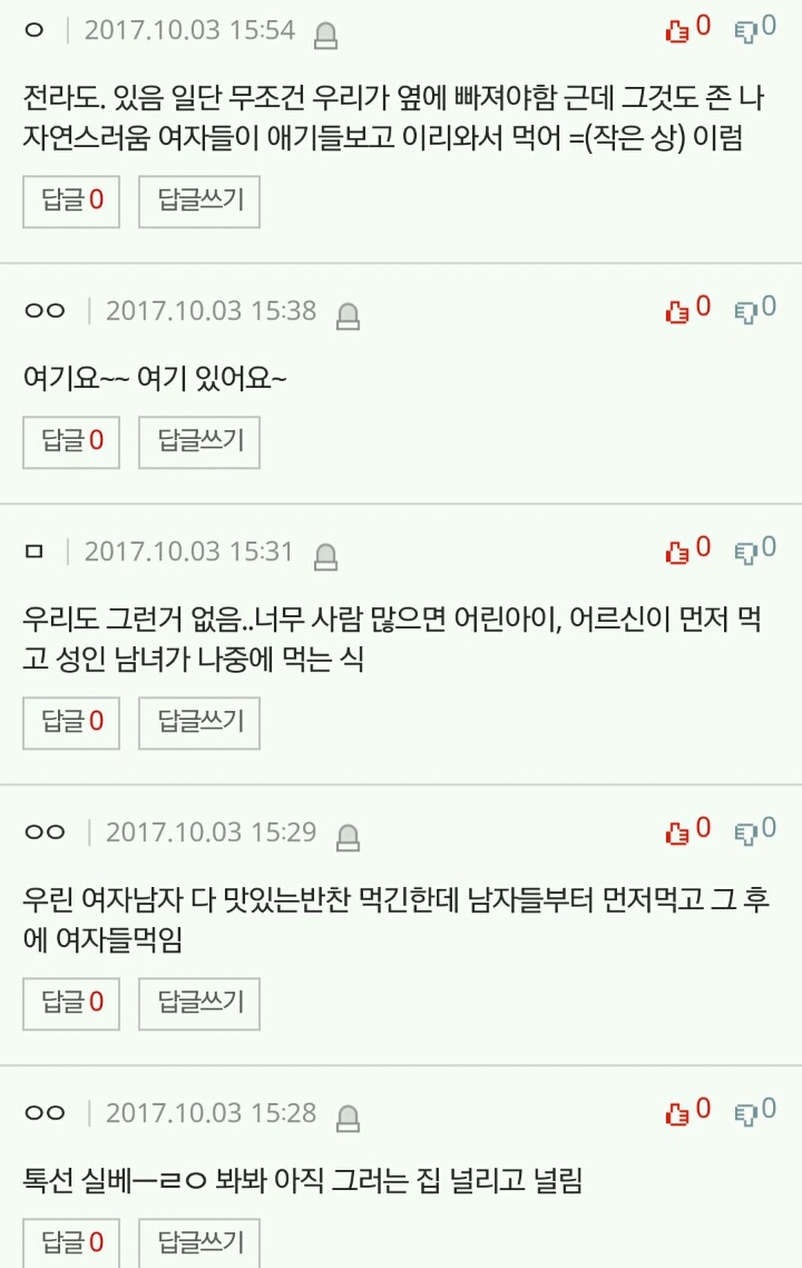 진심 아직도 명절에 여자 남자 밥 따로 먹는 집있니?? | 인스티즈